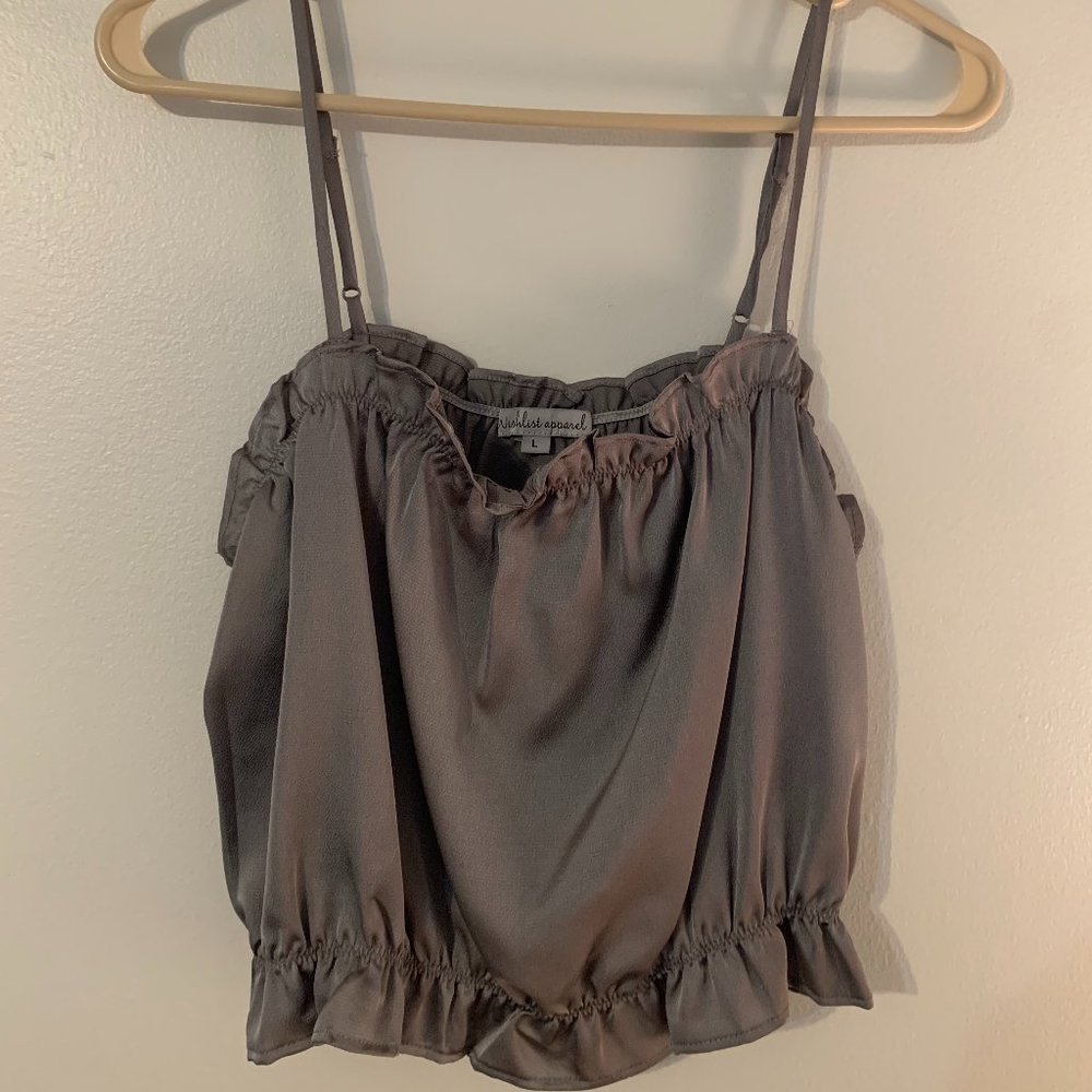 Silver/grey crop top